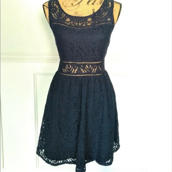 Trixxi Dresses & Skirts - Trixxi lace Junior Dress Sleeveless Navy Blue Lace Crochet  9